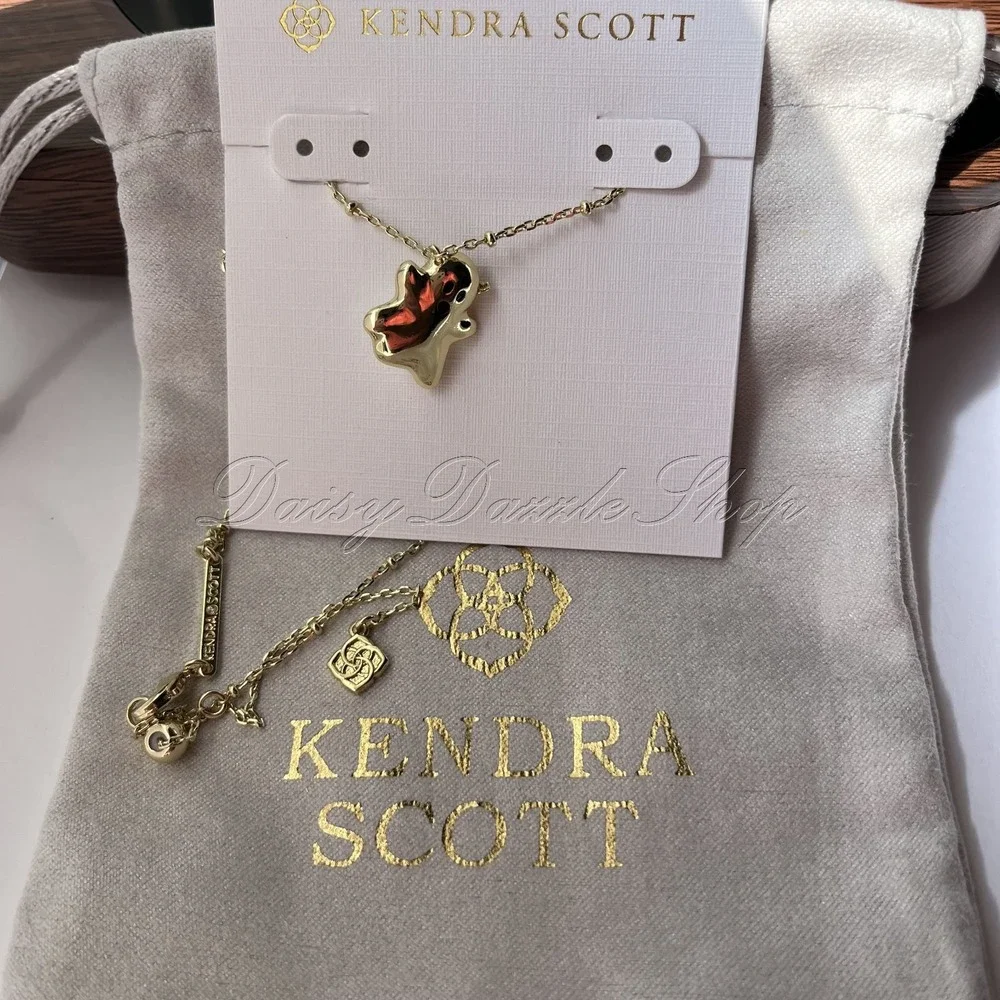 👻New Kendra Scott Mother of Pearl Ghost Reversible Gold Plated Necklace👻